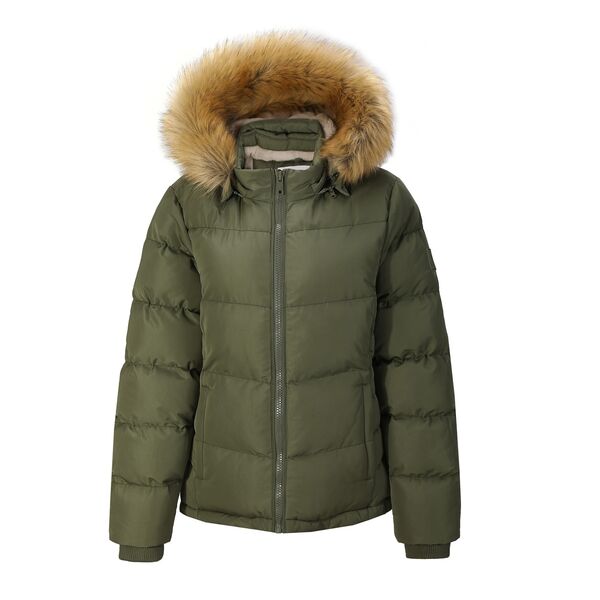 ソウルカル レディース アウター ジャケット・ブルゾン ジャケット SoulCal Deluxe Winter Warmth Jacket for Ladies Khaki カーキ