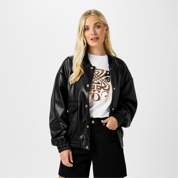 ビバ レディース アウター 上衣・上衣 Biba PU Bomber Black 黒いこと