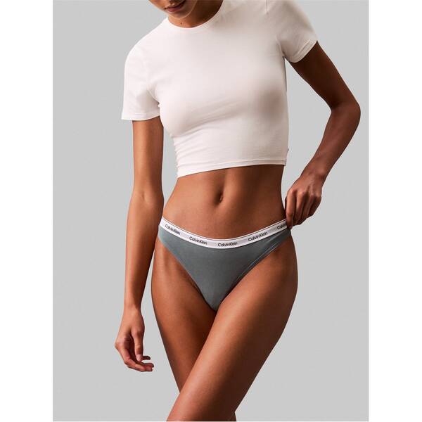 カルバンクライン レディース アンダー御召しもの ズボン下 ロゴタイプ Calvin Klein Logo Thong Perf Blue 青み