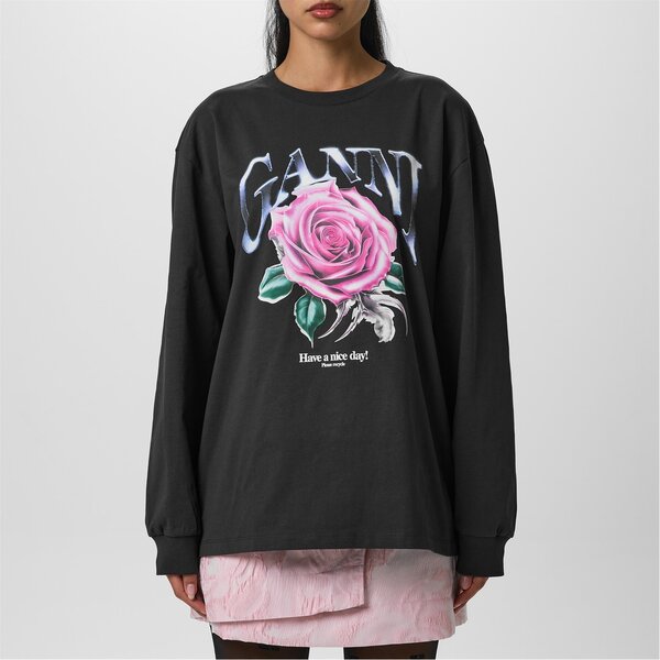 ガニー レディース アウター パーカー・スウェット Ganni Rose Sweat Ld44 Phantom