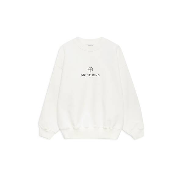 アニービン レディース アウター パーカー・スウェット スウェット シャツ ANINE BING Jaci Monogram Sweatshirt Ivory アイボリー|ReVida 店