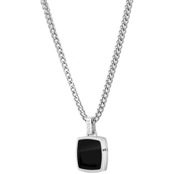 ボス メンズ アクセサリー ネックレス・チョーカー・ペンダントトップ レース Gents BOSS Odell Black Onyx Pendant Necklace Silver シルバー|ReVida 店