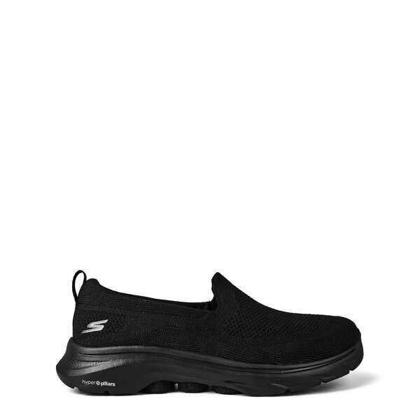 スケッチャーズ レディース シューズ スニーカー 編み物 Skechers Comfort Collar Knit Slip On Runners Womens Triple Black 黒いこと