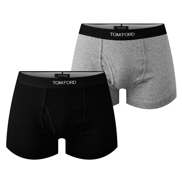 トム・ジェラルド・r・フォード メンズ アンダーお召しもの ボクサーズボン下 TOM FORD Boxer Briefs 2-Pack Black Grey 008 黒いこと