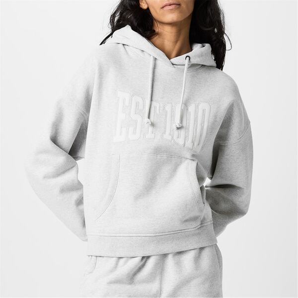 エバーラスト レディース アウター パーカー・スウェット ロゴ パーカー Everlast EST1910 Logo Hoodie Grey Marl グレー