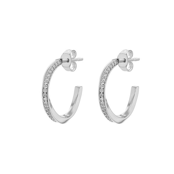 ビー ユー レディース アクセサリー ピアス・イヤリング Be You Sterling Silver CZ Twist Tube Hoops Sterling Silver シルバー