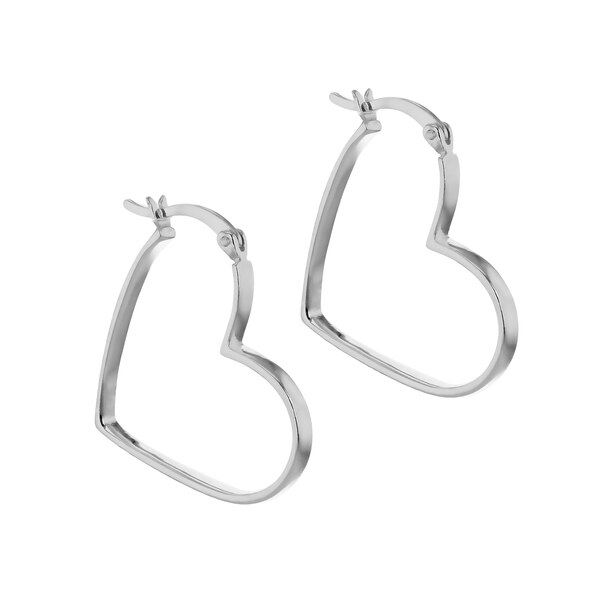 ビー ユー レディース アクセサリー ピアス・イヤリング Be You Sterling Silver Heart Hoop Earrings Sterling Silver シルバー