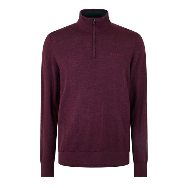 テッドベーカー メンズ アウター ニット・セーター ハーフジップ Ted Baker Ted Fashbee HalfZip Sn44 Maroon マルーン