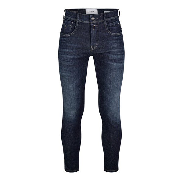 リプレイ メンズ ボトムス デニムパンツ ジーンズ Replay Hyperflex Anbass Slim Jeans 007 Mid Blue ブルー｜ReVida 店