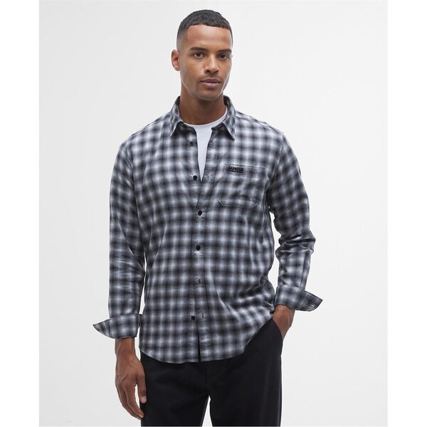 バブアー メンズ トップス シャツ 長袖 Barbour International Richer Regular Long-Sleeved Shirt Black BK11 ブラック