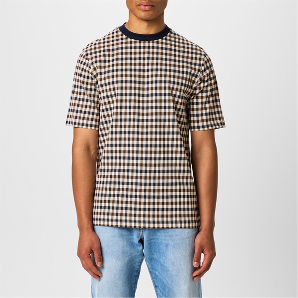 アクアスキュータム メンズ トップス Tシャツ AQUASCUTUM Check Tee Check チェック