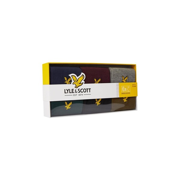 ライルアンドスコット メンズ アンダーウェア 靴下 Lyle and Scott Lyle 6 Pack Sock Gift Box Blue Shades ブルー