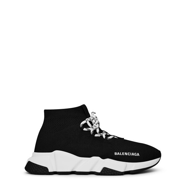 バレンシアガ レディース シューズ スニーカー レース BALENCIAGA Speed Lace Trainers Black/Wht 1015 ブラック