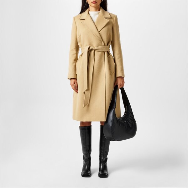 バブアー レディース アウター ジャケット・ブルゾン ウール コート Barbour Clodagh Wool Trench Coat Camel キャメル