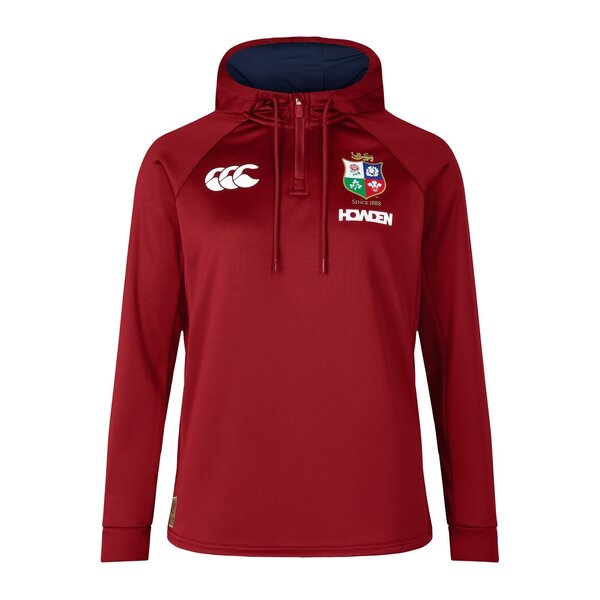 カンタベリー レディース アウター パーカー・スウェット ハーフジップ パーカー Canterbury British and Irish Lions 2024 Quarter Zip Hoodie Womens Red Dahlia レッド