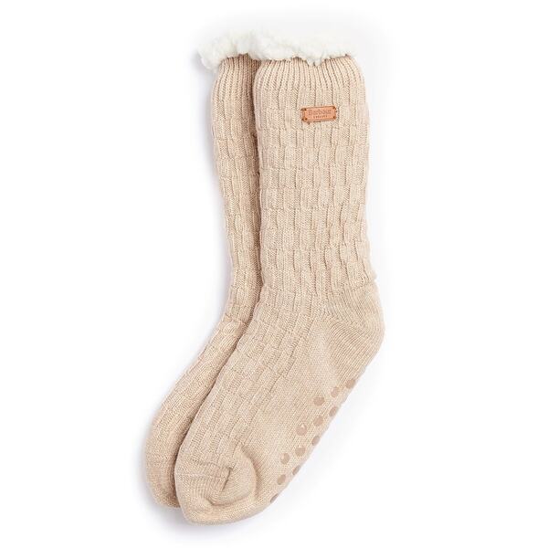 バブアー レディース アンダーウェア 靴下 ニット Barbour Cable Knit Lounge Socks Oatmeal オートミール