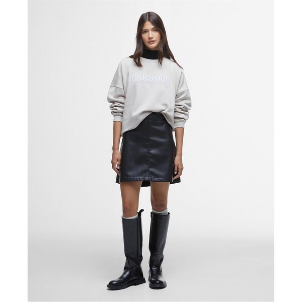 バブアー レディース ボトムス スカート ミニ レザー Barbour International Peyton Faux-Leather Mini Skirt Black ブラック|ReVida 店