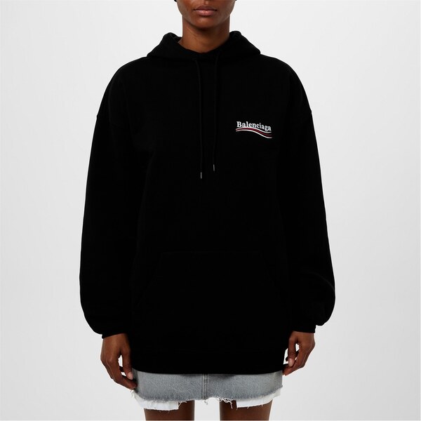 バレンシアガ レディース アウター パーカー・スウェット パーカー BALENCIAGA Political Campaign Hoodie Black 1070 黒いこと