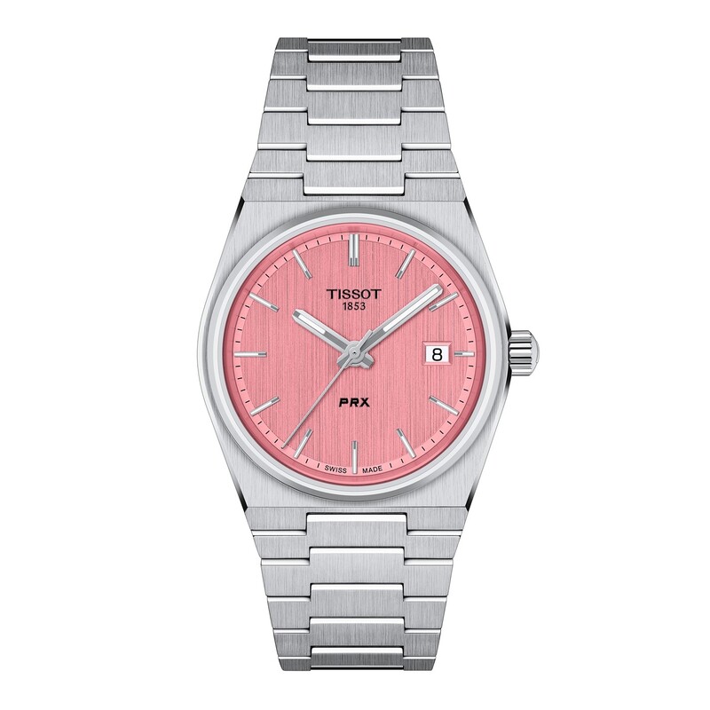 ティソット メンズ 付属品 ウオッチ Tissot PRX Quartz 35粍 Watch Pink/Steel サクラ色