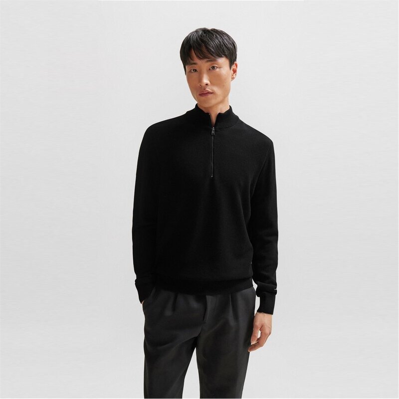 ボス メンズ アウター ニット・セーター Boss Ebrando-P 10255179 01 Black 001 ブラック