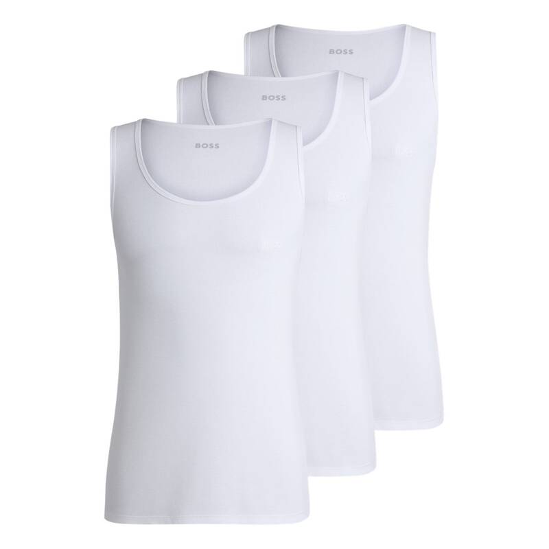 ボス メンズ トップス シャツ Boss Tanktop3p Ribclassic 10271762 White 100 ホワイト