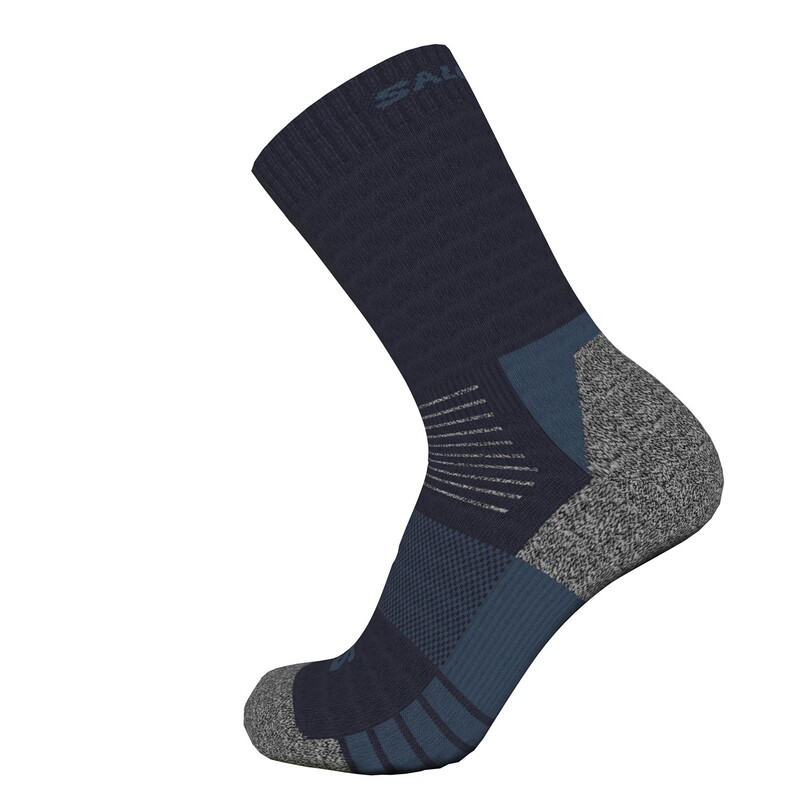 サロモン メンズ アンダーウェア 靴下 Salomon Merin Crw 2P Sn00 Black/Blue ブラック