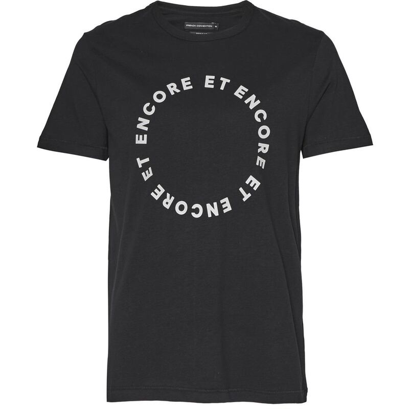フレンチコネクション メンズ トップス Tシャツ French Connection Encore Et Encore Slogan T-Shirt Charcoal チャコール