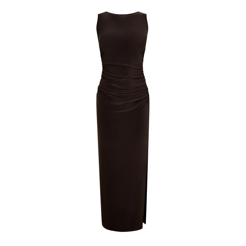 ノーマカマリ レディース トップス ワンピース ノースリーブ NORMA KAMALI NK Sleeveless Gown Ld61 Espresso｜ReVida 店
