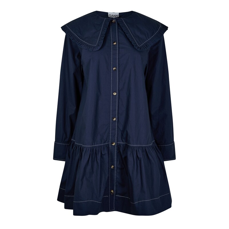 楽天市場】GANNI ガニー ワンピース Seersucker Check Gathered U-neck