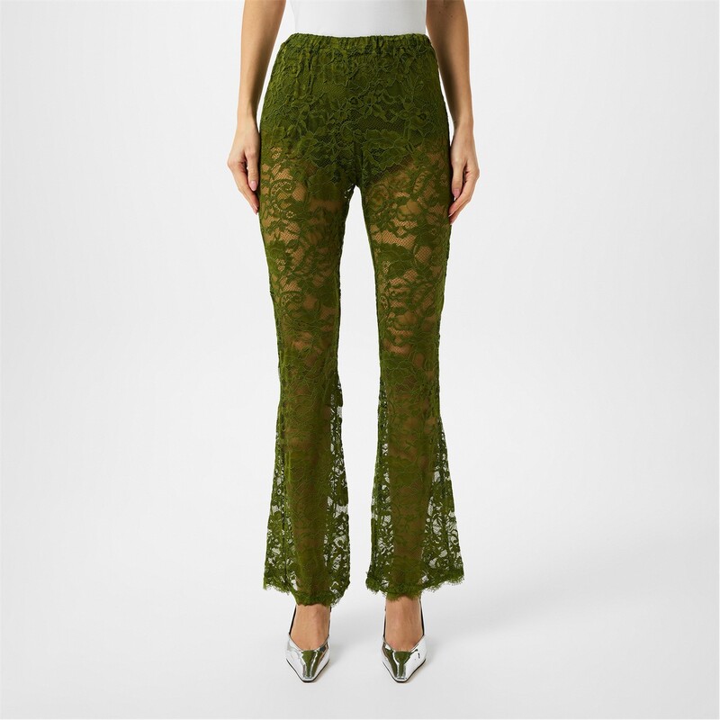 ネバーフリードレスド レディース ボトムス カジュアルパンツ パンツ レース Never Fully Dressed Olive Lace Diva Trousers Green グリーン
