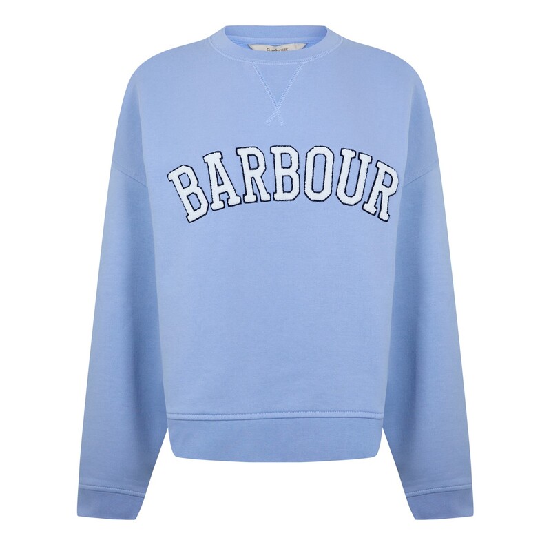 バブアー レディース アウター パーカー・スウェット スウェット シャツ ロゴ Barbour Silverdale Logo Sweatshirt Blue Sky ブルー