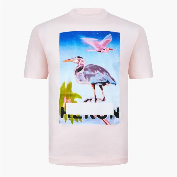 ヘロンプレストン メンズ トップス Tシャツ HERON PRESTON Censor Heron T Shirt Ivory/Purple アイボリー