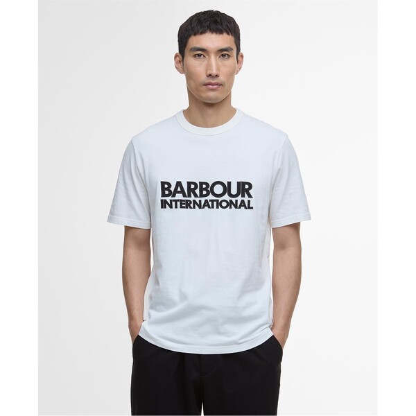 バブアー メンズ トップス Tシャツ Barbour International B.Int Jason Tee Sn52 Wspr White WH32 ホワイト｜ReVida 店