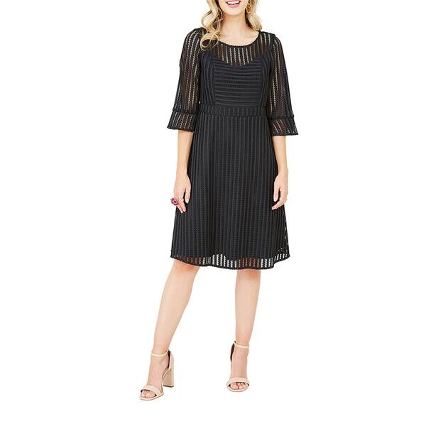 ユミキム レディース トップス 衣裳 Yumi Black Fishnet Skater Dress Black 黒いこと レディースファッション-ワンピース