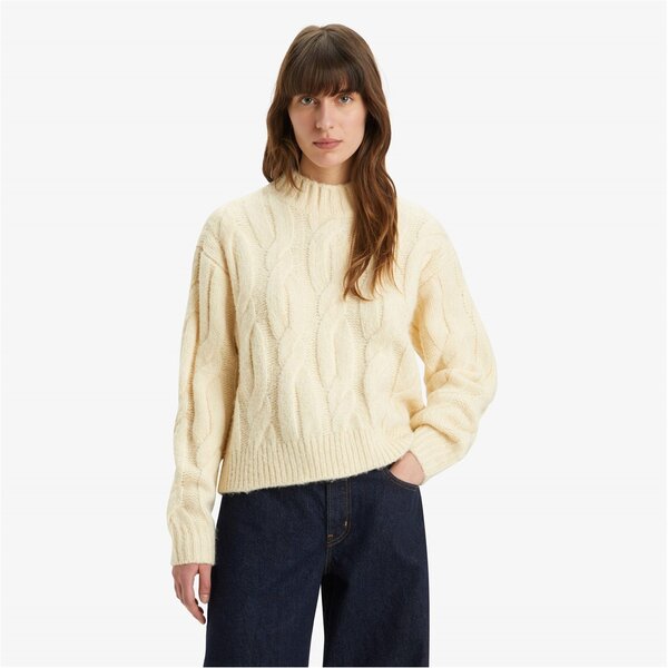 リーヴァイズジーンズ レディース アウター 編み物・プルオーバー プルオーバー Levis Isabel Cable Sweater White Swa White swan 白いこと ニット・セーター-トップス-レディースファッション