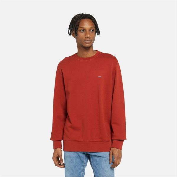 リーバイス メンズ アウター ニット・セーター クルーネック セーター Levis New Original Crew Neck Sweater Etruscan Red レッド｜ReVida 店