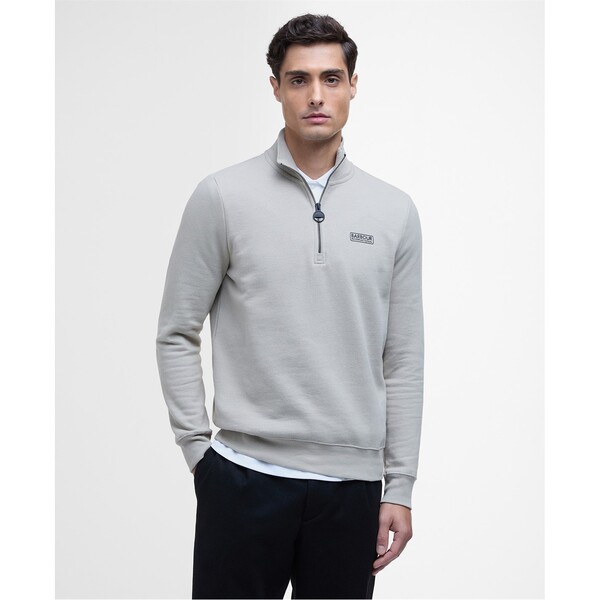 バブアー メンズ アウター パーカー・スウェット スウェット シャツ Barbour International Essential Half-Zip Sweatshirt Concrete GY35