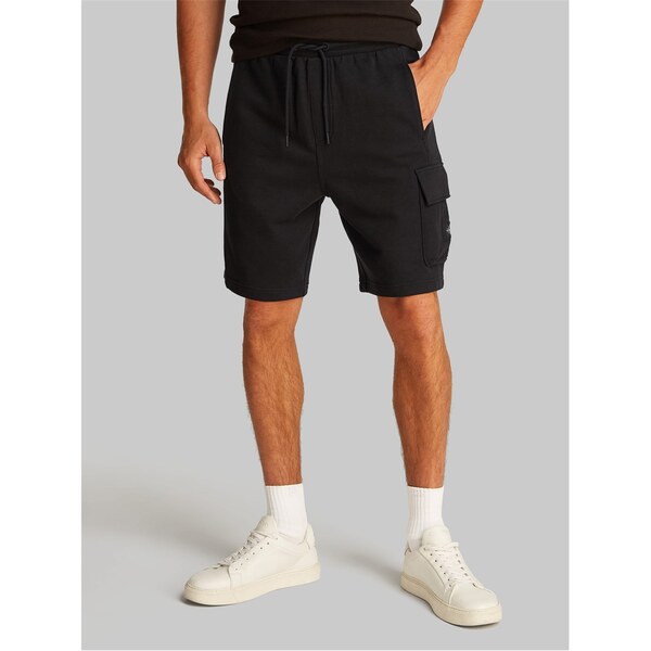 カルバンクライン メンズ ボトムス ハーフパンツ・ショーツ Calvin Klein Jeans WOVEN LABEL SHORT Ck Black ブラック｜ReVida 店