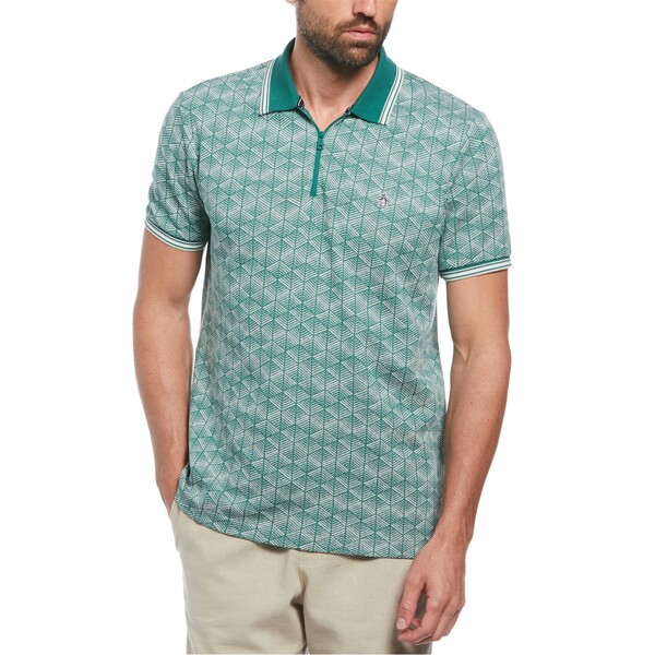 オリジナルペンギン メンズ トップス ポロシャツ Original Penguin Jq 1/4z Polo Sn99 Antique Green グリーン