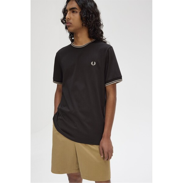 フレッドペリー メンズ トップス シャツ Tシャツ Fred Perry Twin Tipped T-Shirt Anchor Grey V56 グレー