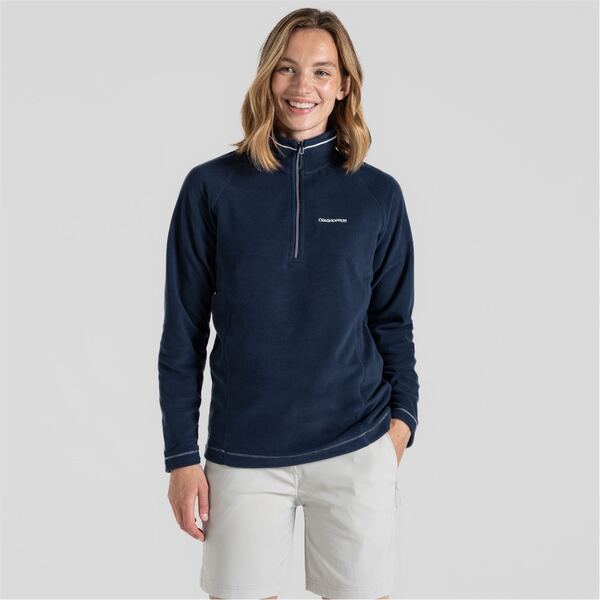 クラッグホッパーズ レディース アウター パーカー・スウェット ハーフジップ フリース Craghoppers Miska VI Half Zip Fleece Blue Navy ネイビー｜ReVida 店