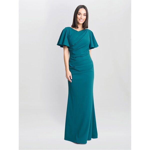 ジーナバッコーニ レディース トップス ワンピース クレープ マキシワンピース マキシ Gina Bacconi Portia Crepe Maxi Dress GREEN グリーン
