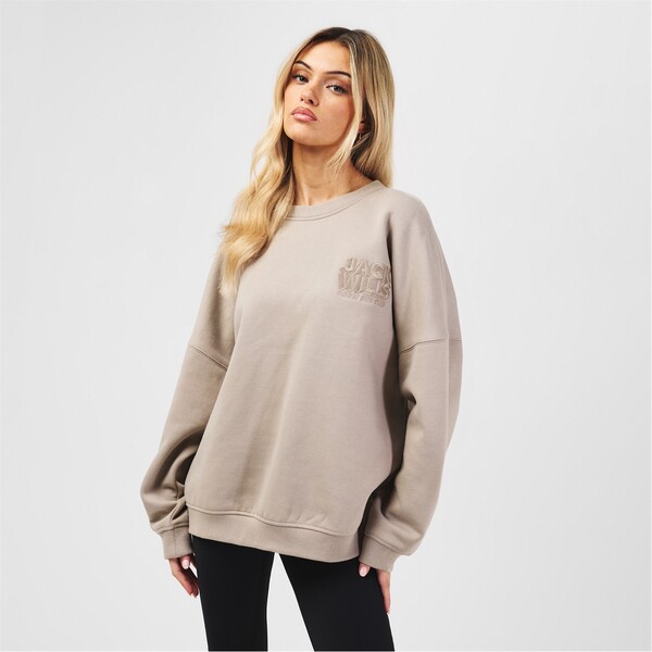 ジャック ウィルス レディース アウター パーカー・スウェット Jack Wills Oversized Crew Ld53 Taupe トープ