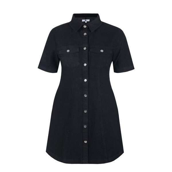 ビー ユー レディース トップス ワンピース デニム Be You You Denim Dress Black ブラック