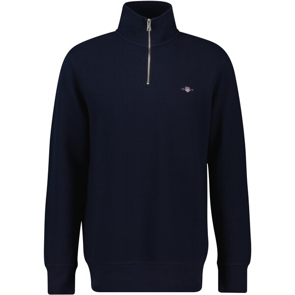 ガント メンズ アウター 編み物・プルオーバー ハーフジップ Gant Texture half Zip 錫52 Evening Blue 青味