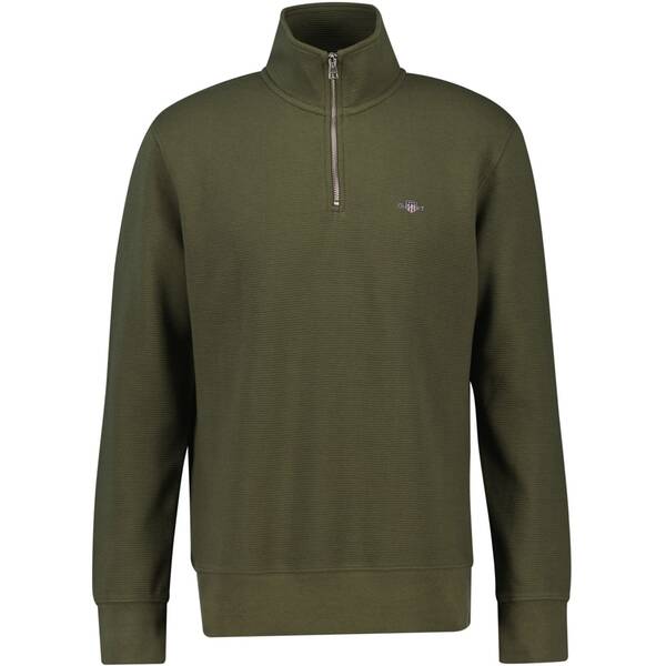 ガント メンズ アウター ニット・セーター ハーフジップ Gant Texture half Zip Sn52 Juniper Green グリーン|ReVida 店