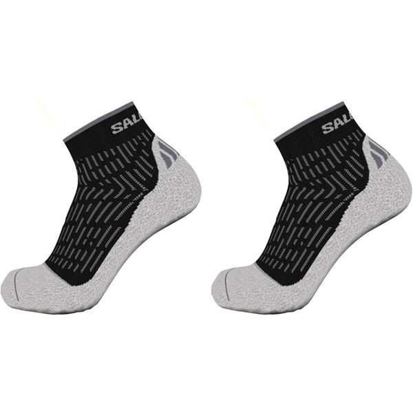 サロモン メンズ アンダーウェア 靴下 Salomon Ultra Quarter Socks 2 Pack Mens Black/Grey ブラック