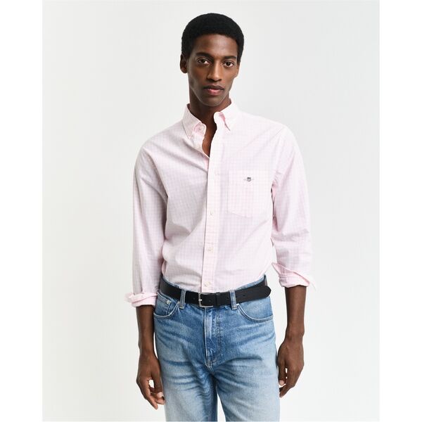 ガント メンズ トップス シャツ レギュラーフィット ギンガムチェック ギンガム Gant Regular Fit Gingham Poplin Shirt Light Pink ピンク|ReVida 店