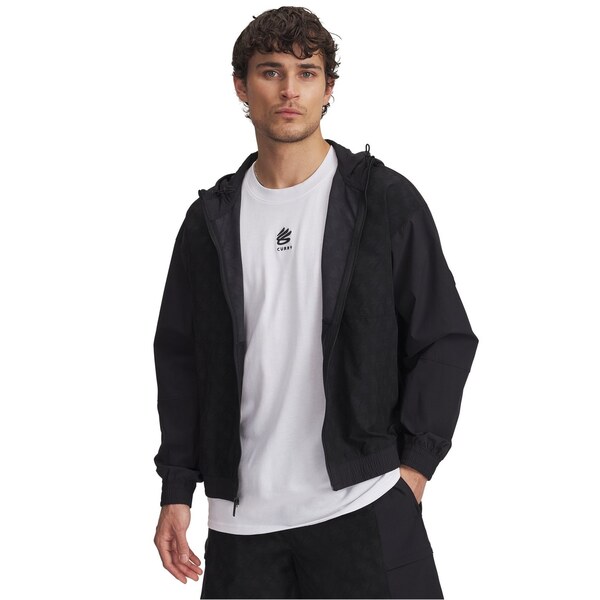 アンダーアーマー メンズ アウター 上衣・上衣 上衣 Under Armour Curry Woven Jacket Mens Black 黒いこと