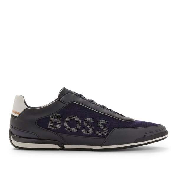 ボス メンズ シューズ スニーカー Boss Saturn Slip On Trainers Dark Blue ブルー｜ReVida 店
